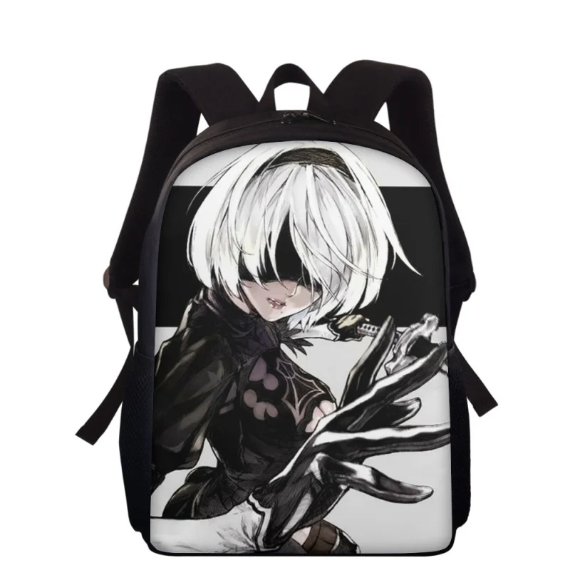 YoRHa No. 2 tipo B 15 "zaino per bambini con stampa 3D borse per la scuola primaria per ragazzi e ragazze zaino per studenti borse per libri scolastici