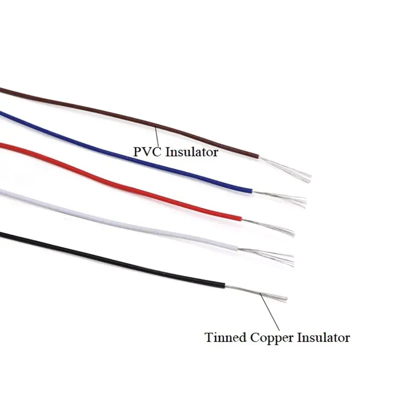 5/10/50M UL1571 Electronic Wire PVC Insulated Tinned 32 30 28 26 24 22 20 18 16 AWG DIY Copper  Environmental LED Line Cord