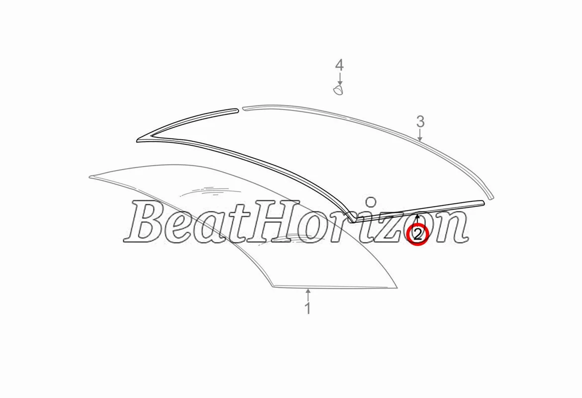 Windshield upper bezel seal 51318159785 for BMW E39 5-Series 525I 528I 530I 540I M5