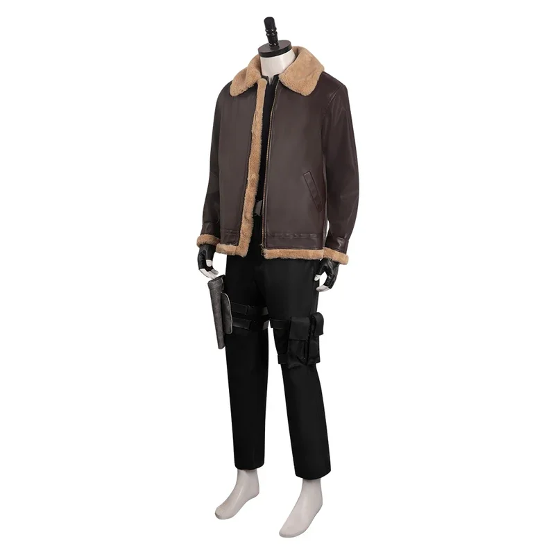 Evil 4 Remake Leon Scott Kennedy Costume Cosplay Cappotto Pantaloni Guanti Abiti Gioco per adulti Halloween Carnevale Party Suit Abbigliamento da uomo