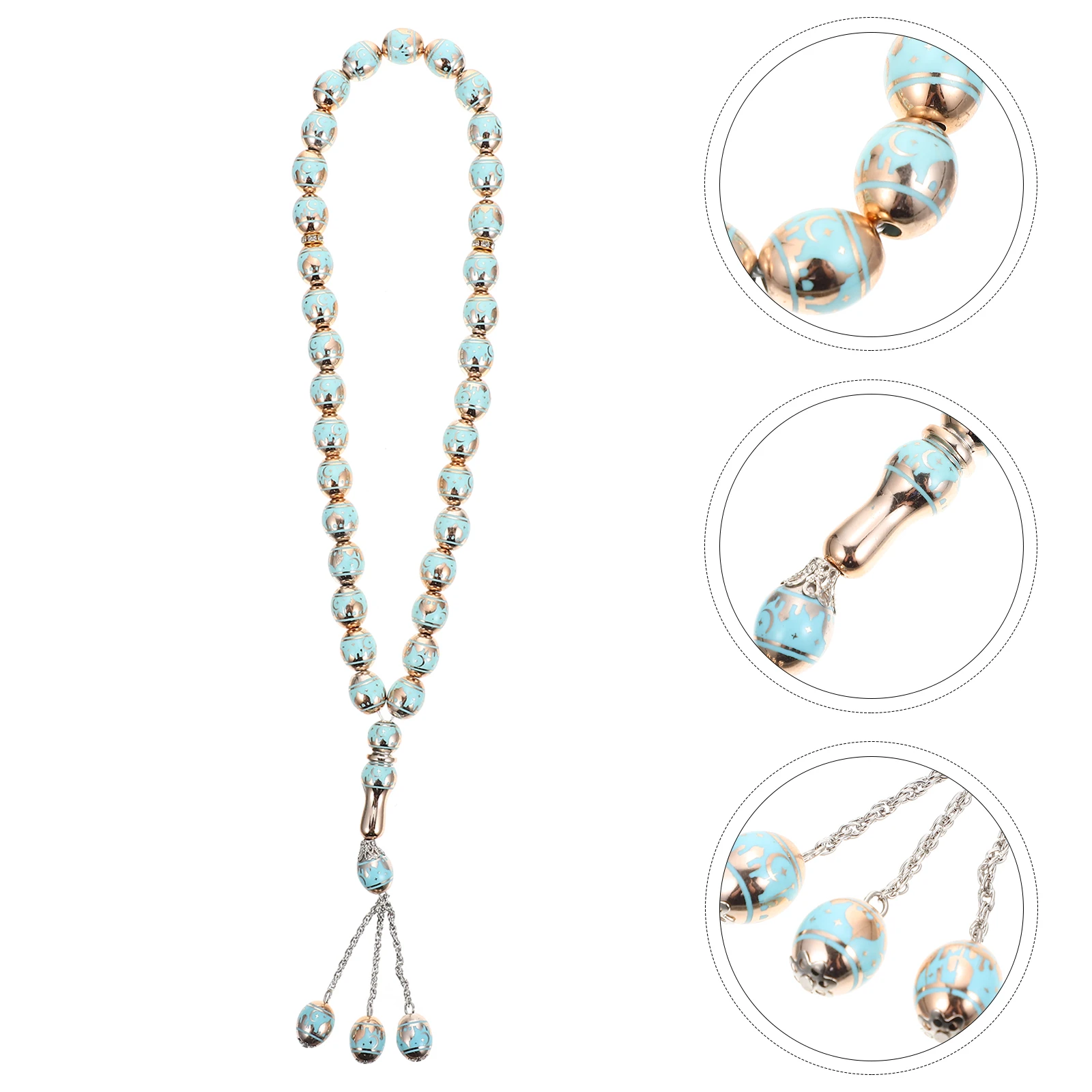 

Mosque Rosary Attractive Islamic Prayer Prop Beaded Beads for Hand Muslim Elegant Plastic