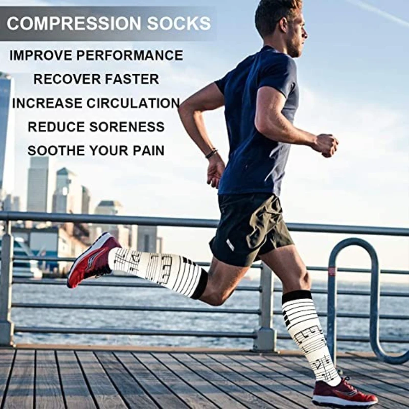 ถุงเท้ากีฬาแบบรัดกล้ามเนื้อ 3 คู่ สำหรับผู้ชายและผู้หญิง ระบายอากาศได้ดี ยืดหยุ่นสวยงาม เหมาะสำหรับวิ่ง พยาบาล ปีนเขา ปั่นจักรยาน โยคะ และออกกำลังกายในยิม