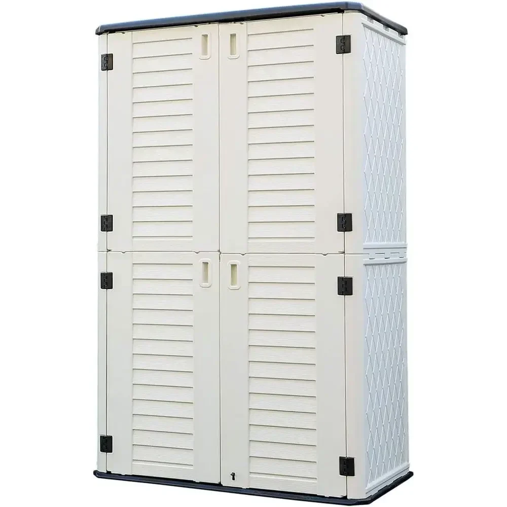 Weather-Resistant Outdoor Storage Cabinet for Patio and Lawn Equipment (White, Tall - 53 cu.ft)