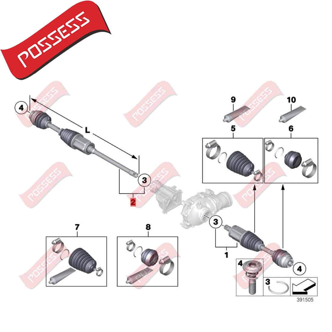 Front Axle Left And Right Drive Shaft Assembly With Constant Velocity Universal Joint For BMW 7 Series F01 F02 F03 F04 xDrive