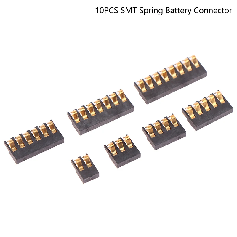 10Pcs SMT Spring Battery Connector 2.0 MM Pitch 2 3 4 Pin Male Contact Power Charge Connector Contacts Gold Plated