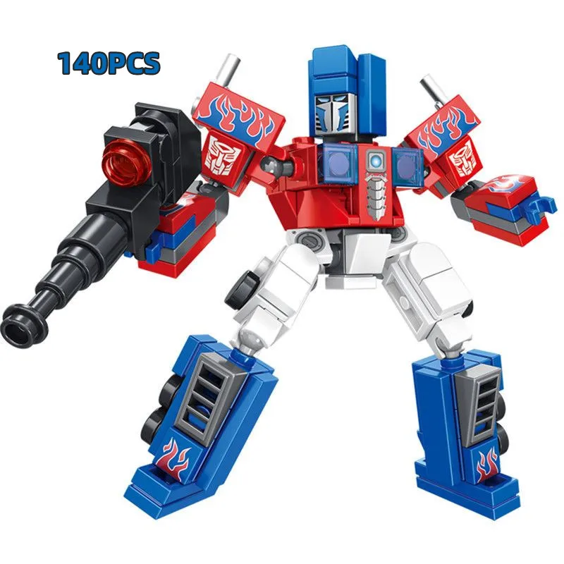 Cartoon Transformeres Robot Optimus Mecha Building Block Model Sets Compatible LegoingDIY Bricks Toy for Children Christmas Gift