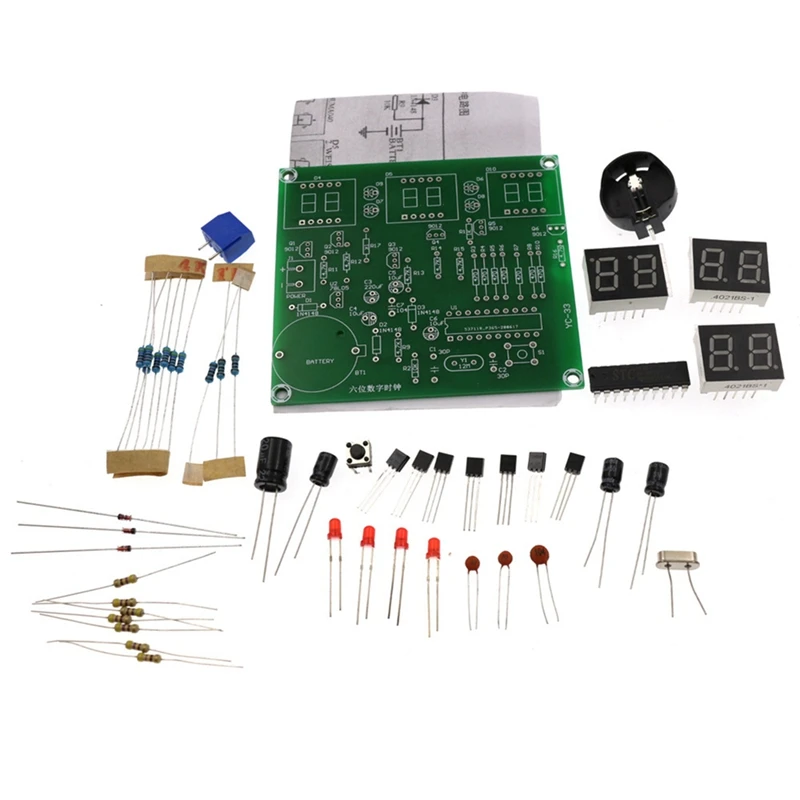 AT89C2051 6-bitowy moduł zegar elektroniczny LED zegar odliczający stoper cyfrowy zegar elektroniczny zegar elektroniczny zestaw do samodzielnego montażu