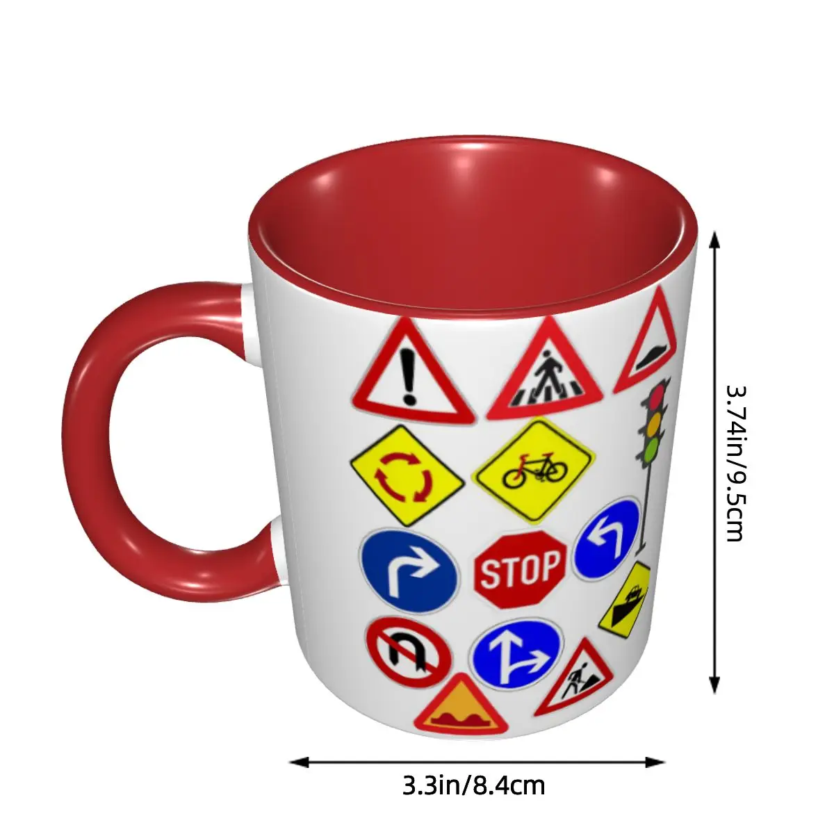Traffic Signs 1 Mug Funny Ceramic Coffee Cups Tea Mugs Milk Cup Drinkware Gift for Friends DIY Custom