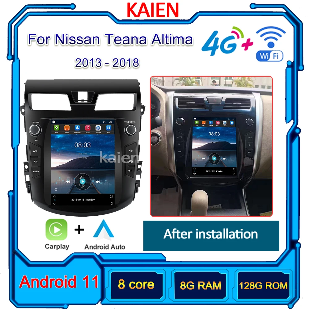 

Автомагнитола KAIEN для Nissan Teana Altima 2013-2018, Android 12, автонавигация, GPS, стерео, видеоплеер, DVD, мультимедиа, DSP, 4G, Wi-Fi