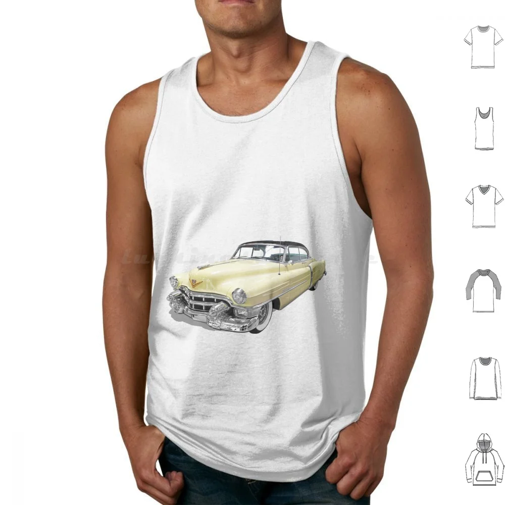 Convertible Coupe Tank Tops Vest Sleeveless Cars Vintage Because Retro America Cool Music Pink Racing Usa 50s American