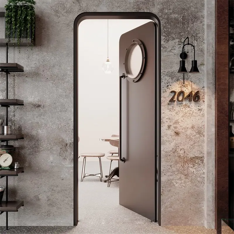 Industrial wind retro door restaurant sound insulation door wrought iron bathroom door customization