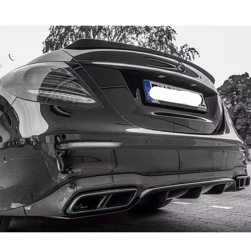 Picture 6: For Mercedes Benz E Class W213 E63 E300 E260 Carbon Fiber Car Rear Bumper Diffuser Rear Splitters Spoiler Rear Lip Body Kit