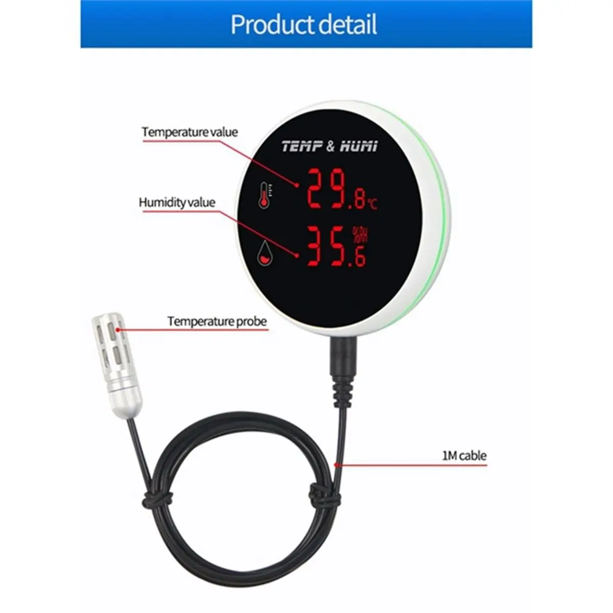 A26Z Tuya Zigbee Temperature and Humidity Sensor Alarm with LED-Display Screen for Seedling Fermentation Animal EU PLUG