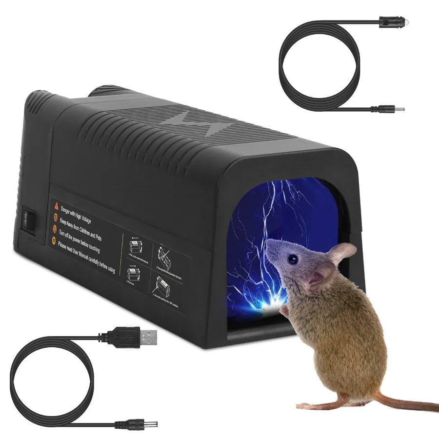 

Electric Rat Trap Reusable Mice Trap Rodent Zapper Indoor Pest Control Rechargeable Shock Mice Killer with 1800V High Voltage f