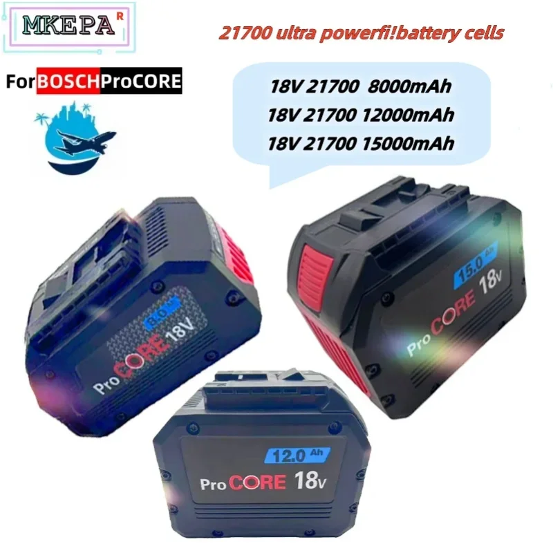 21700 18V ProCORE battery replacement 18V, suitable for Bosch 18V cordless tool BAT609 BAT618 GBA18V 21700 high-power 5C