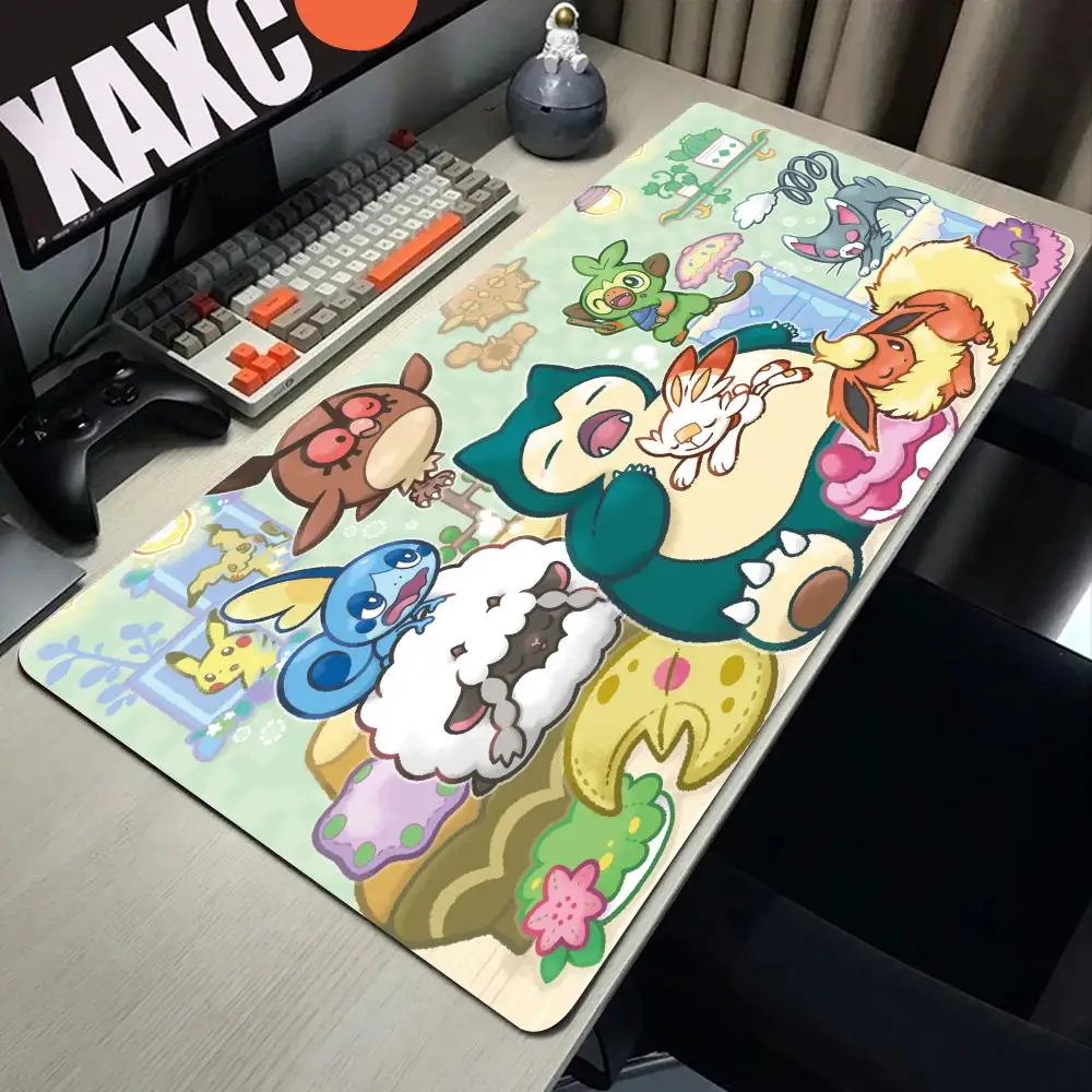

900x400 коврик для мыши настольный коврик для ноутбука офисный коврик для мыши декор стола расширенный коврик для мыши коврик для клавиатуры P-pokemon Snorlax Versize настольный коврик
