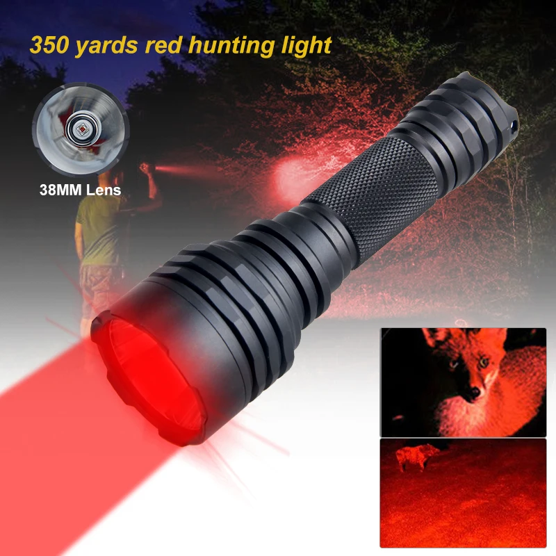 VASTFIRE C8s Professional Green Red LED Hunting Flashlight Powerful 500 Yards Tactical 1-Mode Torch USB Rechargeable Lantern