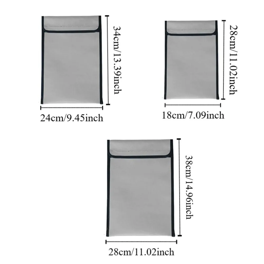 Waterproof Fireproof Document Bag Heat-resistant Signal Blocker Cash Safe Storage Pouch Sticky Strip Anti-Hacking image 6