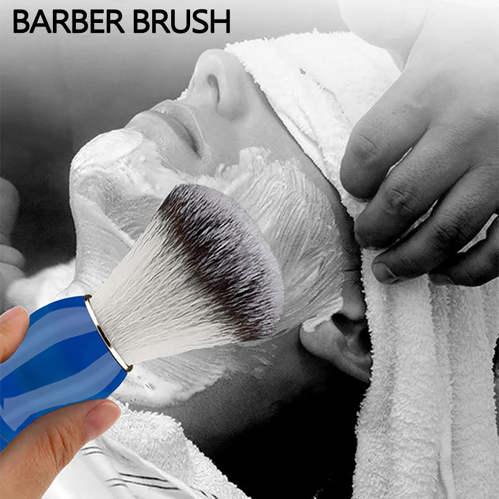 Herren-Rasierpinsel mit Griff, weiche Nylonborsten für Bartseife, Schaumrasur und Gesichtsreinigung – ideal für Friseursalons – Detail 5