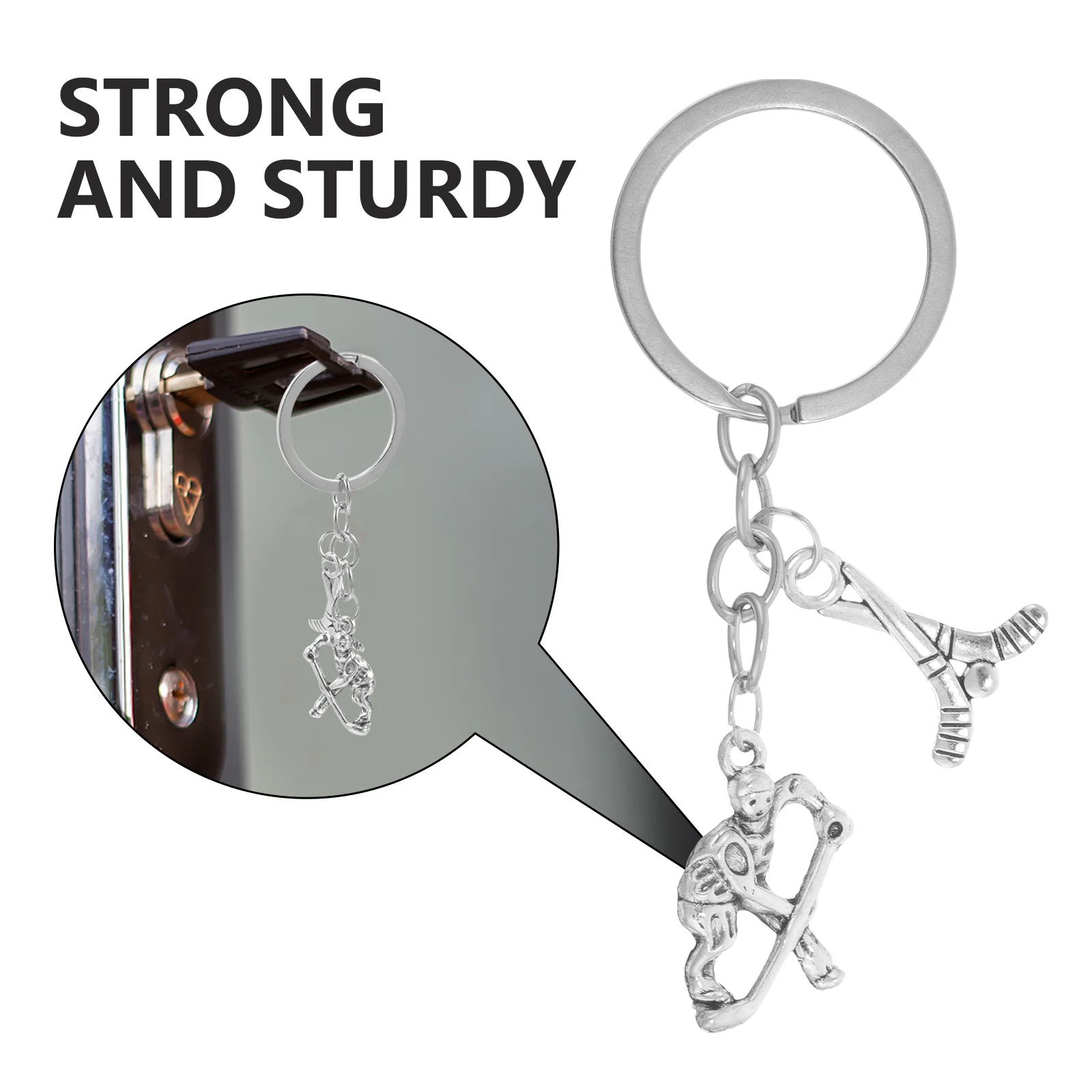 

Stylish Hockey Player Key Ring Pendant Fine Crafted Detail for Backpack Handbag Purse Hanging Decor Accessories