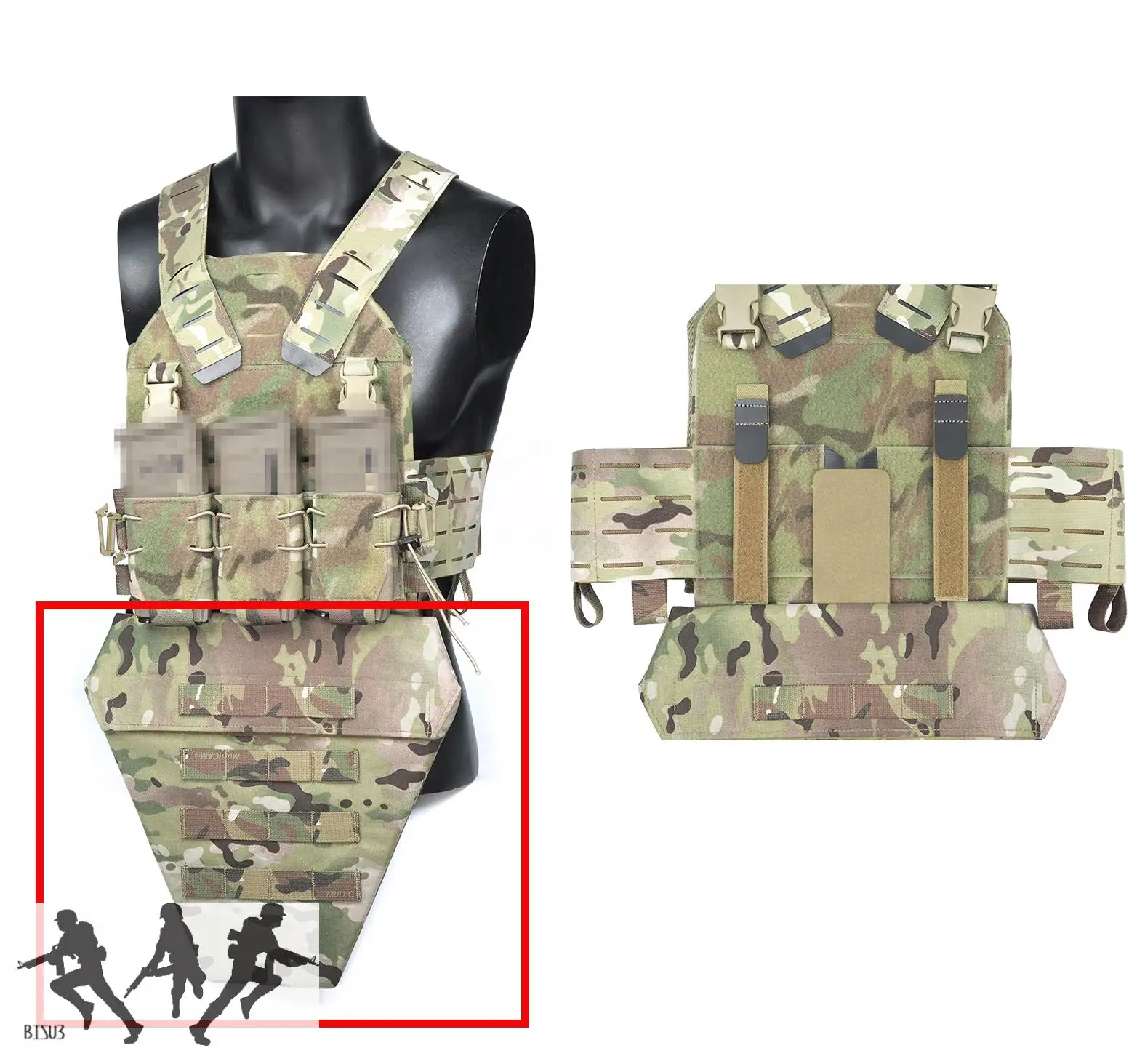 Hunting Airsoft Vest Crotch Protect Baffle Bag Crye Precision LAP Panel Lower Abdomen Molle Guard Platform Pouch