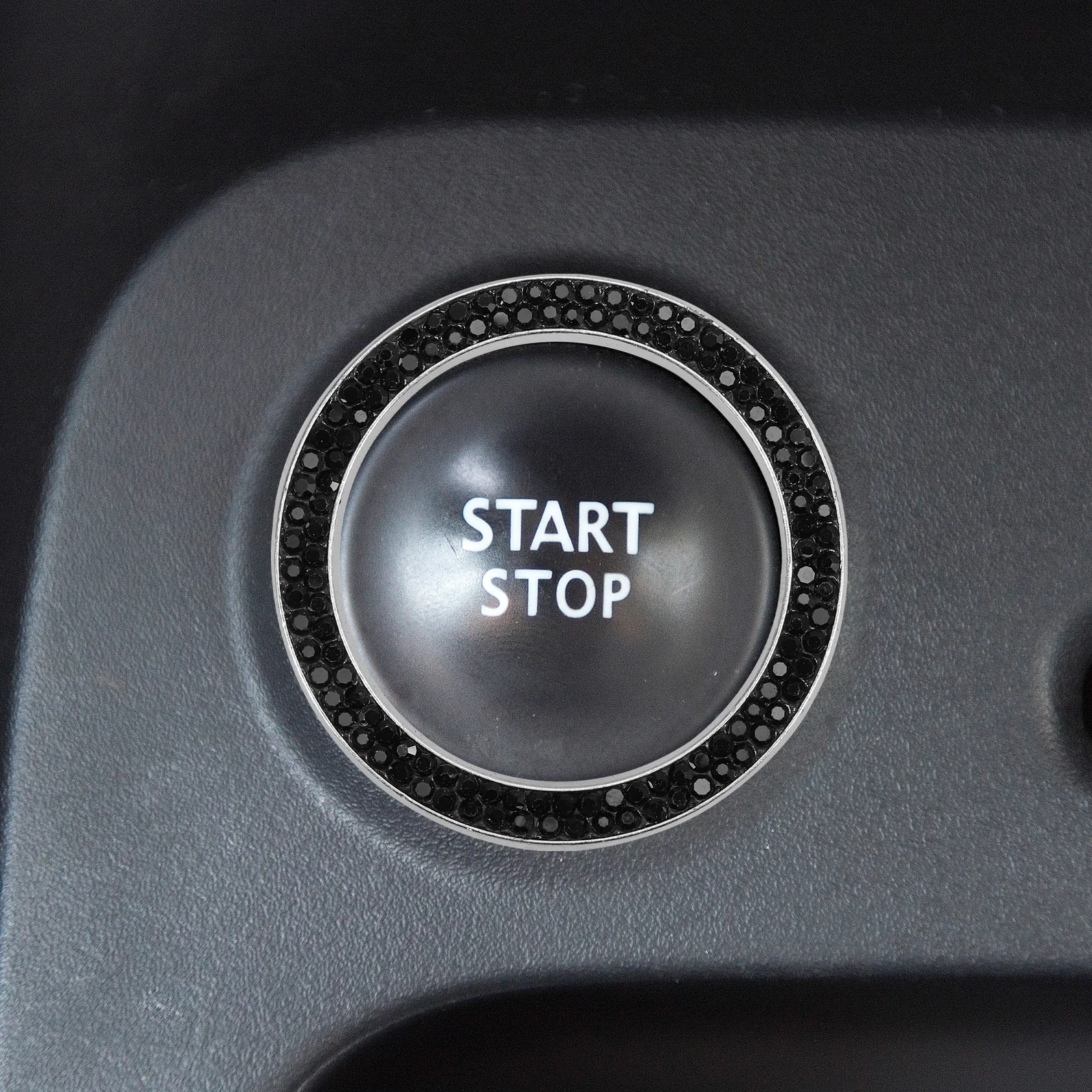 

1 Pair Push To Start Button Cover Rhinestone Engine Start Stop Decoration Ring Zinc Alloy Car Interior Accessories Ignition