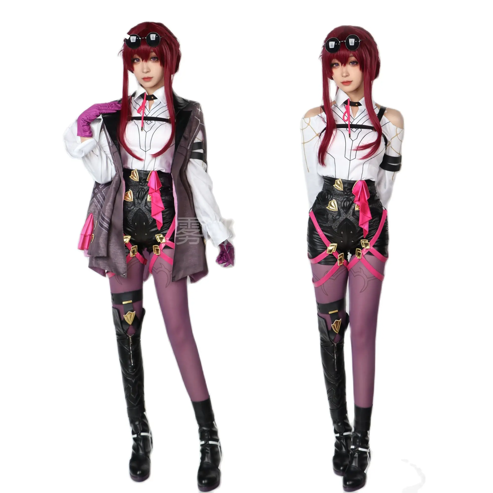 

Kafka Suit Anime Game Honkai Star Rail Cosplay Costumes Jacket Shirt Shorts Gloves Pantyhose Wig Shoes Sunglasses Jewelry Women