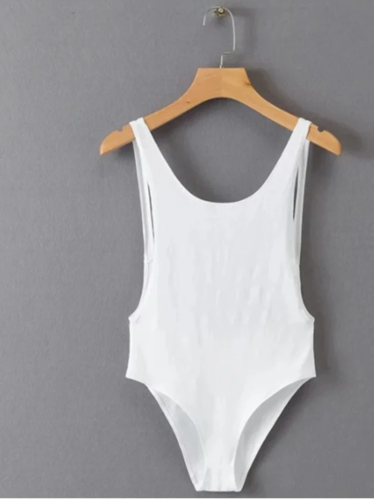 

European American sleeveless vest round neck jumpsuit base shirt sexy tight top slim fit t-shirt trend Fashion Trend Harajuku