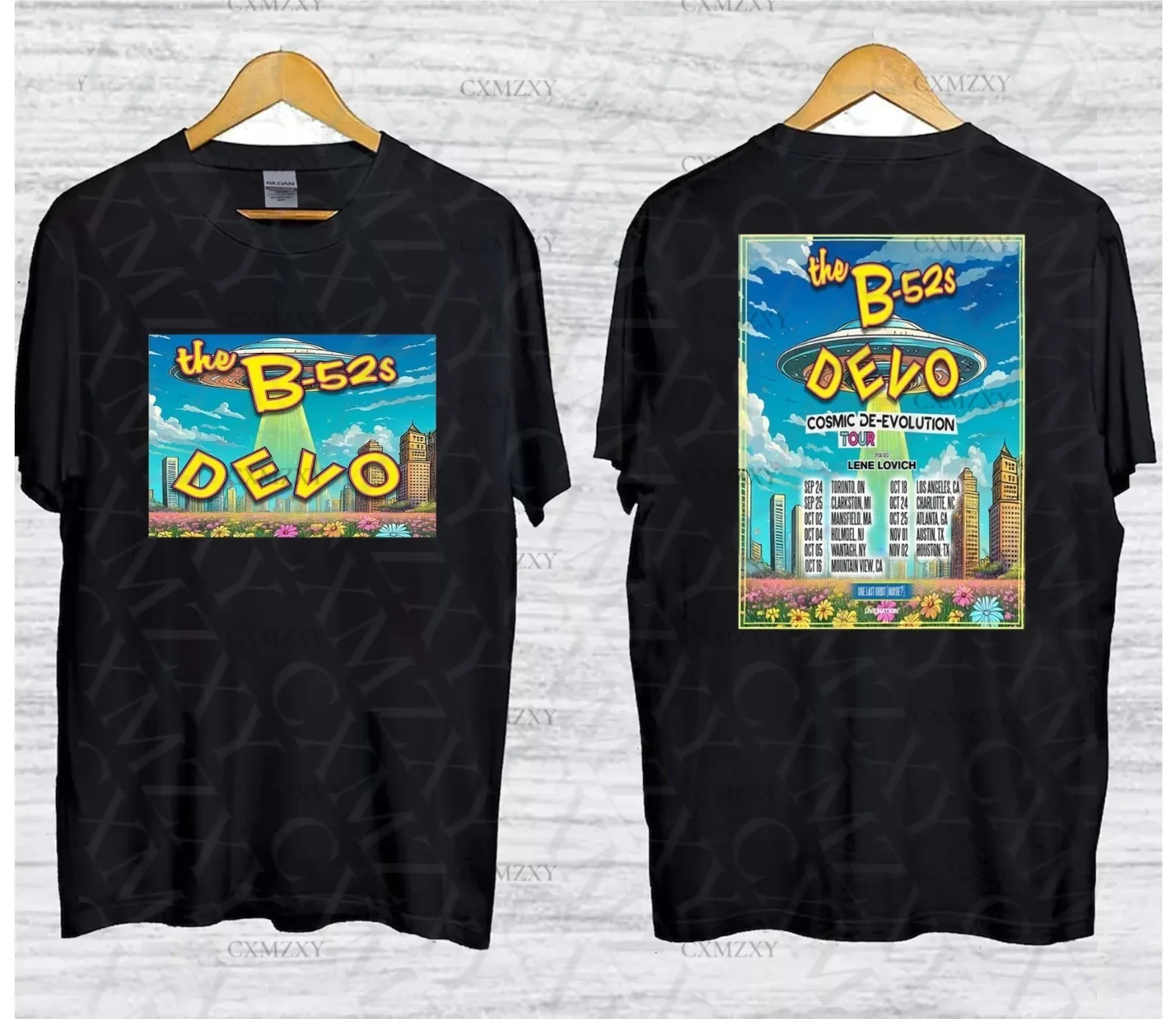 

DEVO & The B-52’s Cosmic De-Evolution Tour 2025 100% Cotton T-Shirt for Fan