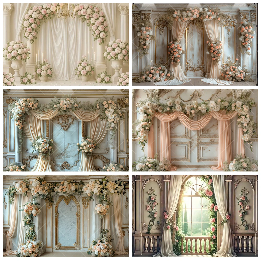 

Boho Photography Background Flower Curtain Adult Birthday Kids Baby Party Wedding Maternity Portrait Photo Studio