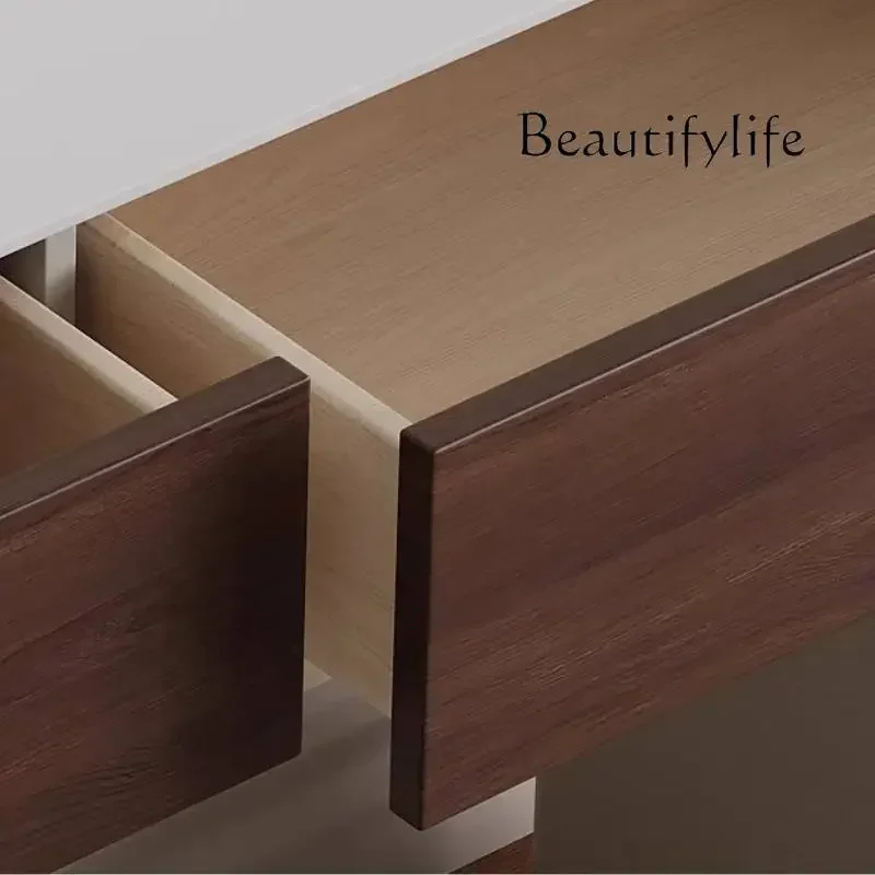 X Houten Bruine Kaptafel Des Lade Europese Moderne Hoek Make-up Vanity Bureau Ruimtebesparend Coiffeuse De Chambre Meubels Ho