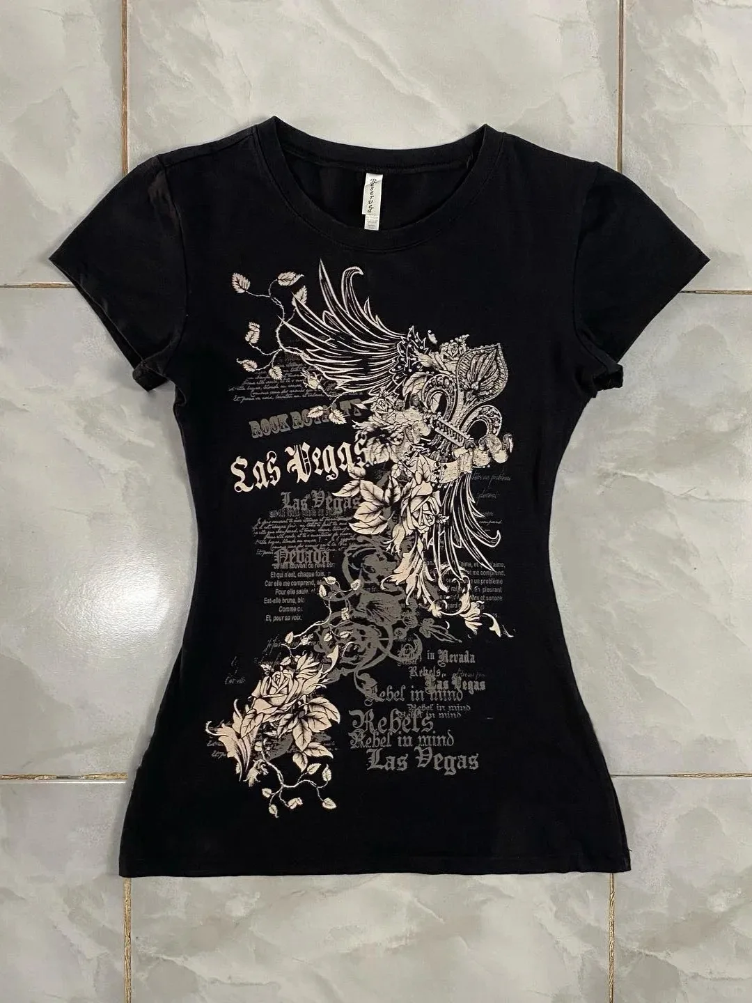 Flower Graphic T-shirt Summer Clothing Y2k Sweet Korean Slim Tees Crop Top Woman Coquette Shirt & Blouses Goth Streetwear Tshirt