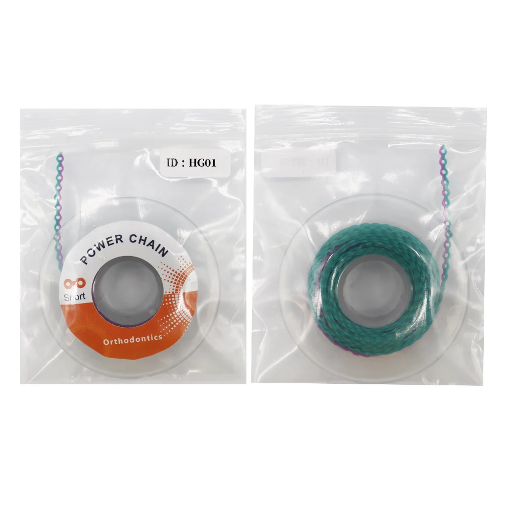 High Quality Two Tone Length 15Feets Dental Elastic Power Chain Long/Short/Closed Type Dual Color