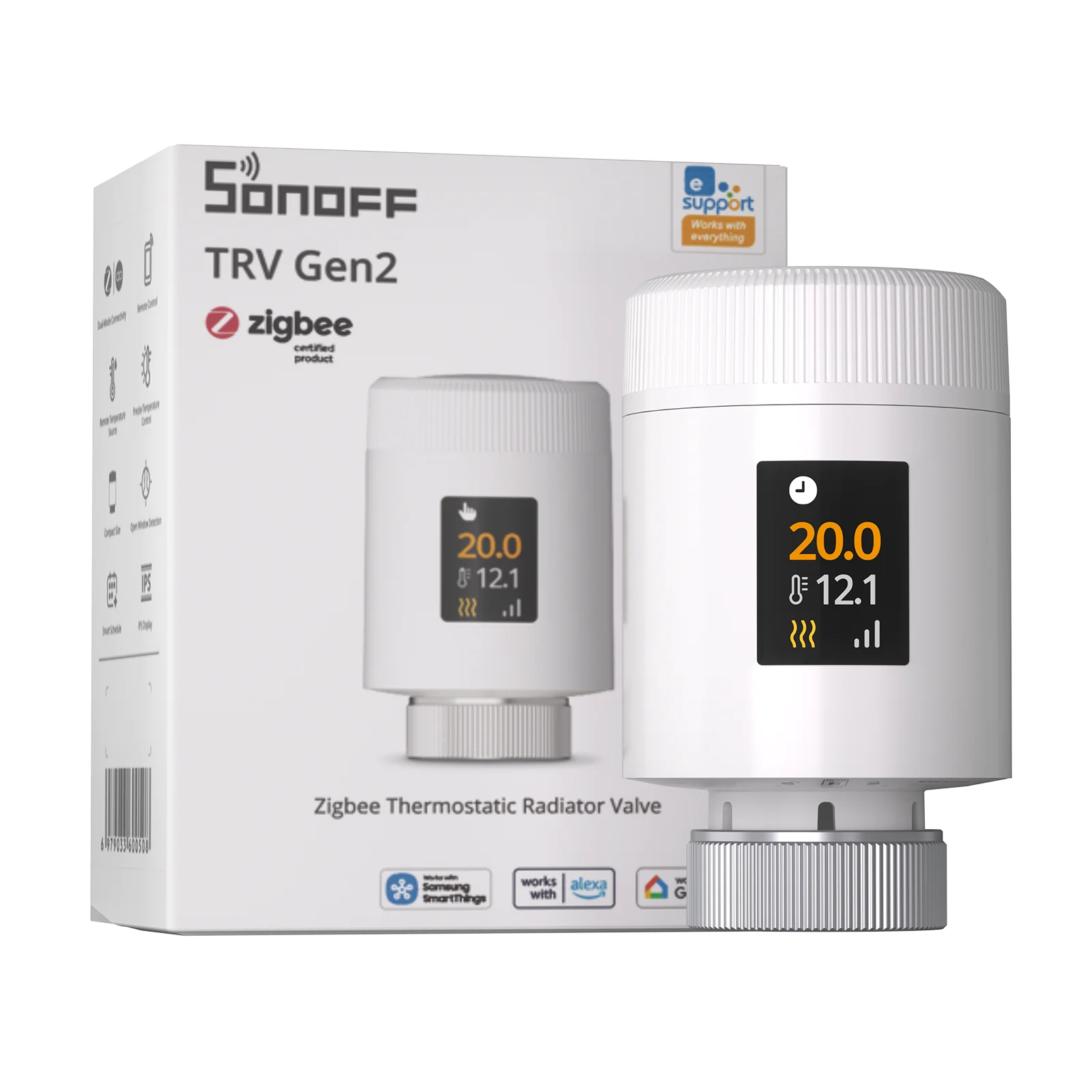 SONOFF Zigbee Smart TRV Gen2 Thermostatische Radiatorkraan Actuator TRV-ZBT Werkt met Alexa Google Home Assistant Matter