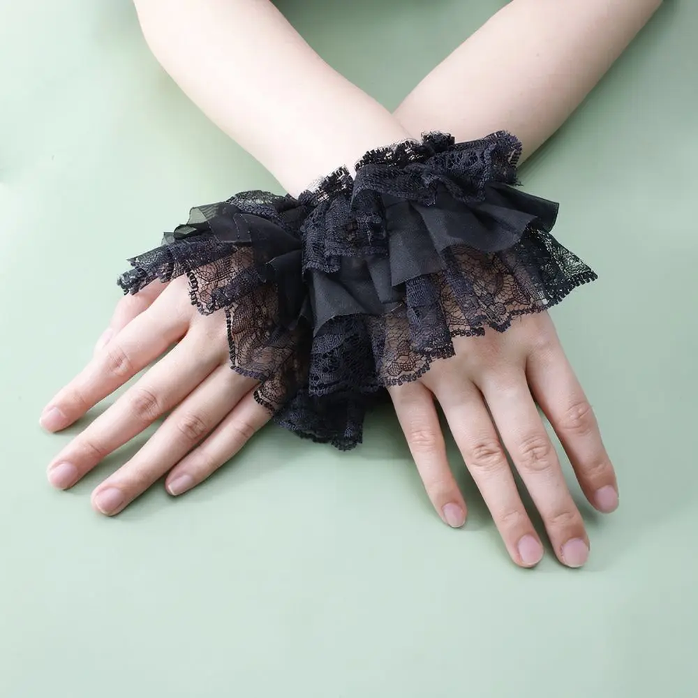 Womens Lace Arm Sleeves Decorative Wrist Cuffs Bowknot Puff Sleeve Fashion Accessory For All Season Daily Clothing Decor
