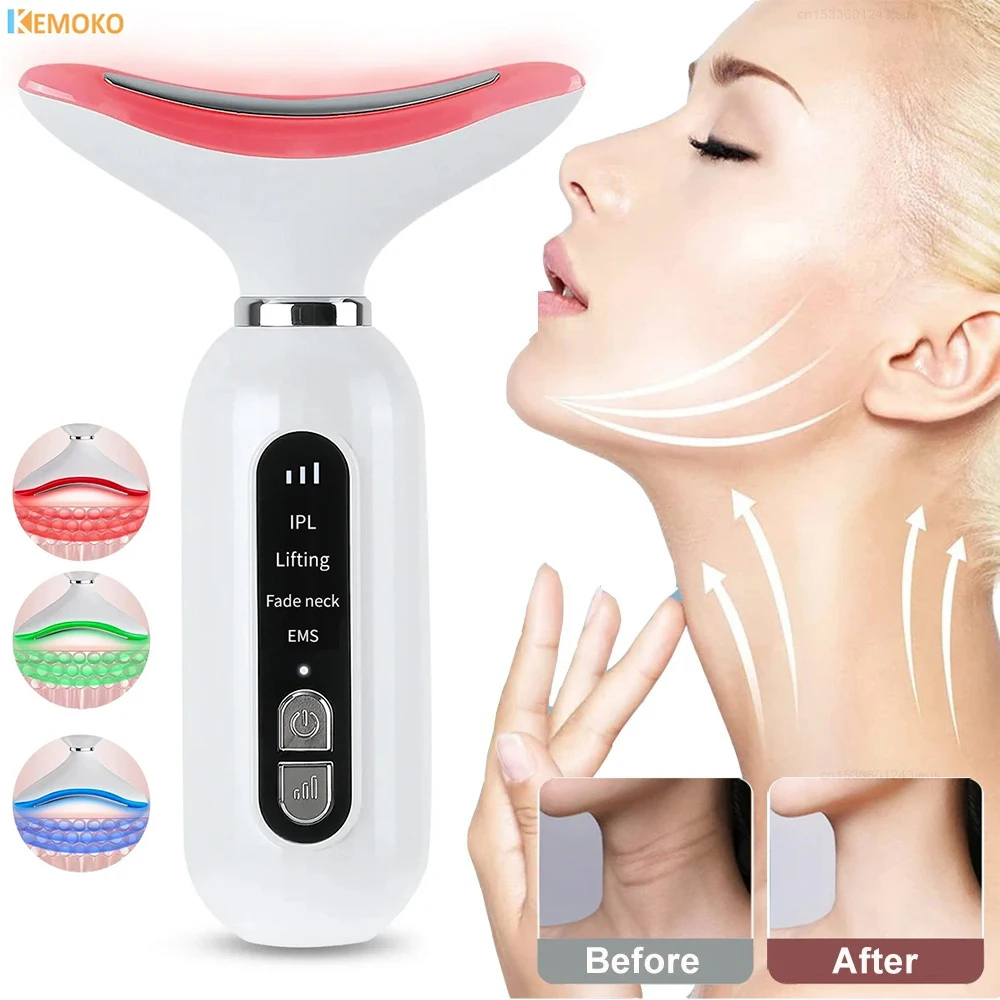 Face Neck Beauty Apparaat Face Lifting Machine Dubbele Kin Led Anti Rimpel Huid Dubbele Kin Remover Aanscherping Gezichtsmassage