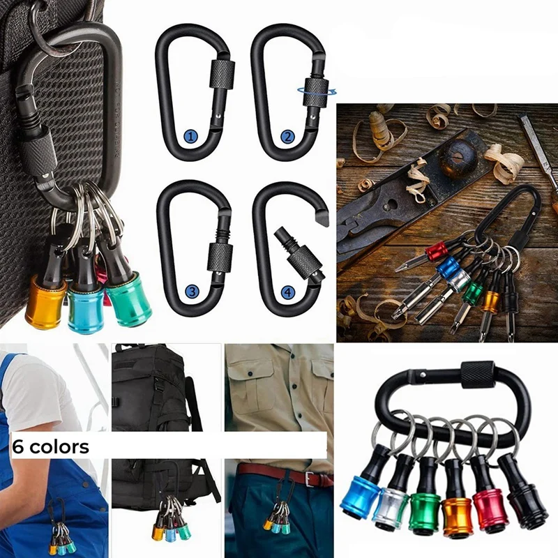 6Piece Upgrade Bit Holder 1/4Inch Hex Aluminum Alloy For Power Drill Bit Extensions