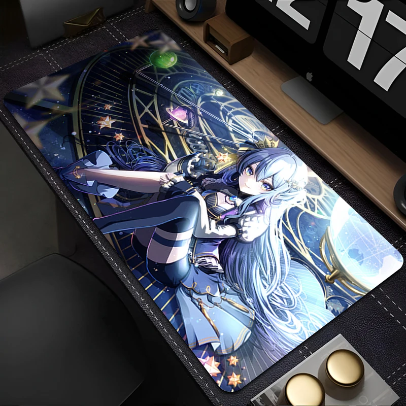 Hoshimachi Suisei Kawaii Mouse Pad PC Hololive Gamer Cabinet Keyboard Rug Laptop Cute Anime Girl Mousepad XXL Extended Desk Mat