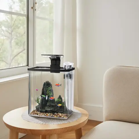 Akvarium vardagsrum liten mini Douyu-tank hushållsbord ekologisk tank självcirkulerande bakfilter guldfisktank 8 best sales miniakvarium - №4