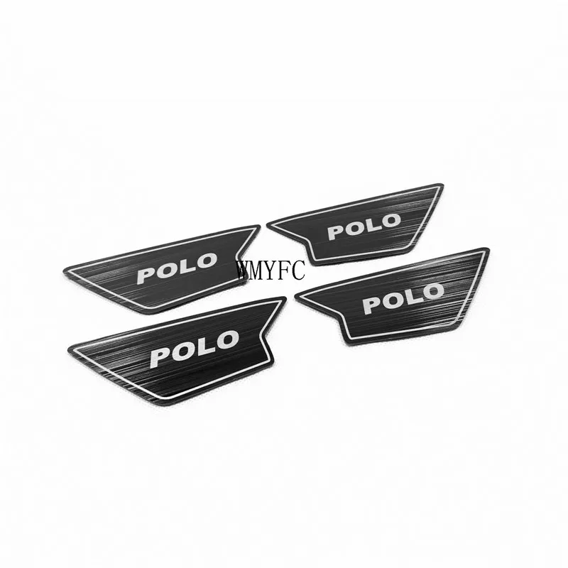 Stainless Steel Inner Door Handle Bowl Cover Sticker Case for Vw Polo 2019 2020 2021 2022 2023 Car Styling  Accessories 4Pcs/Set