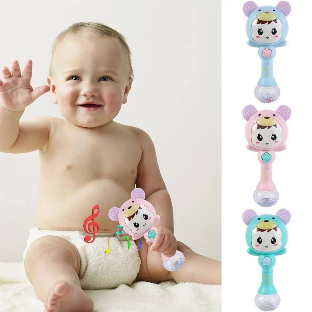 Plastic Music and Shine Rattle Toy Shake Smarty Media Intelligent Baby Rattles Visual Grab Ins Luminous Music Stick Rattle