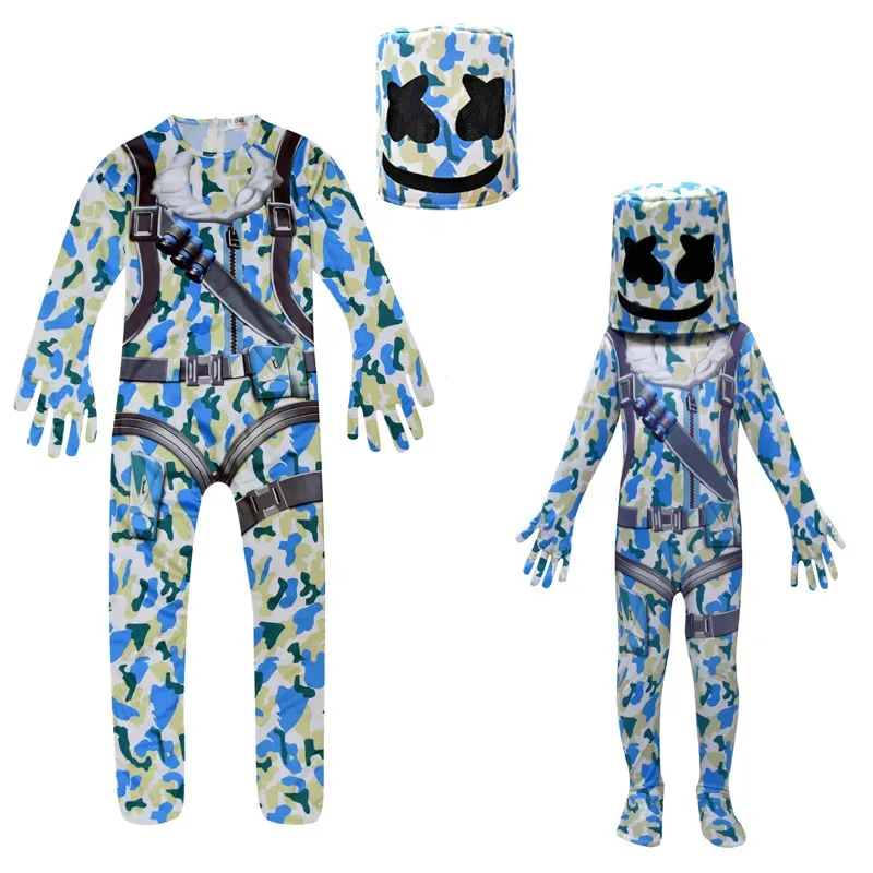 New 2025 DJ Costumes Jumpsuits Kids Clown Clothes Halloween Christmas Costume Party Game Cosplay LED Hea ★ ★ ★ jj.