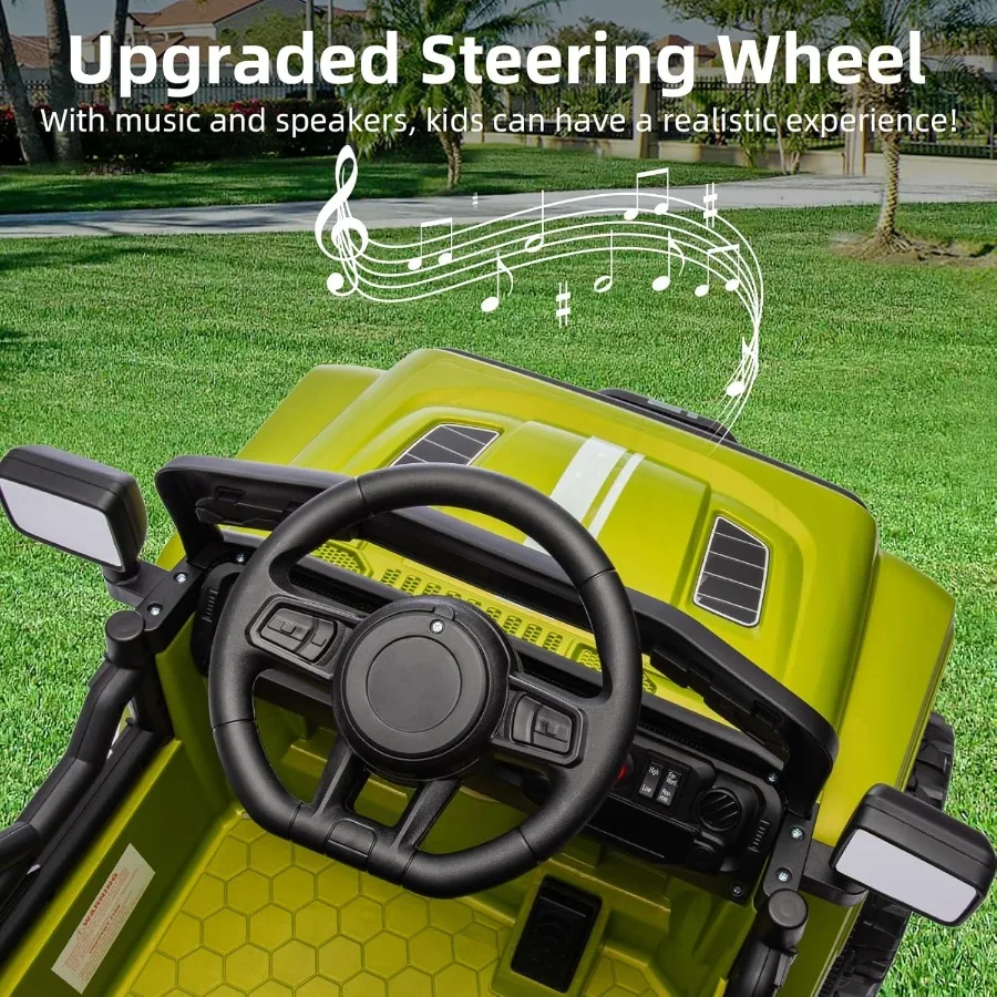 12V Fahrt auf LKW Auto Kleinkind Fahrt auf Spielzeug mit Eltern-Fernbedienung Lenkrad Musik 4-Rad-Federfederung LED-Leuchten 2 S