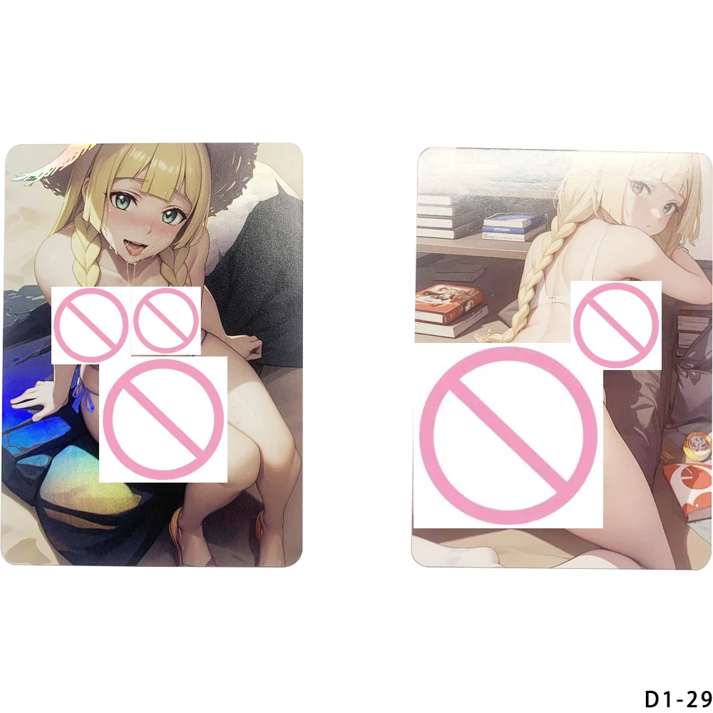 جديد Waifu مثير عارية جمع بطاقات Yae Miko Lillie عارية جمع بطاقات كبيرة الصدر فتاة الانكسار اللون فلاش الهدايا