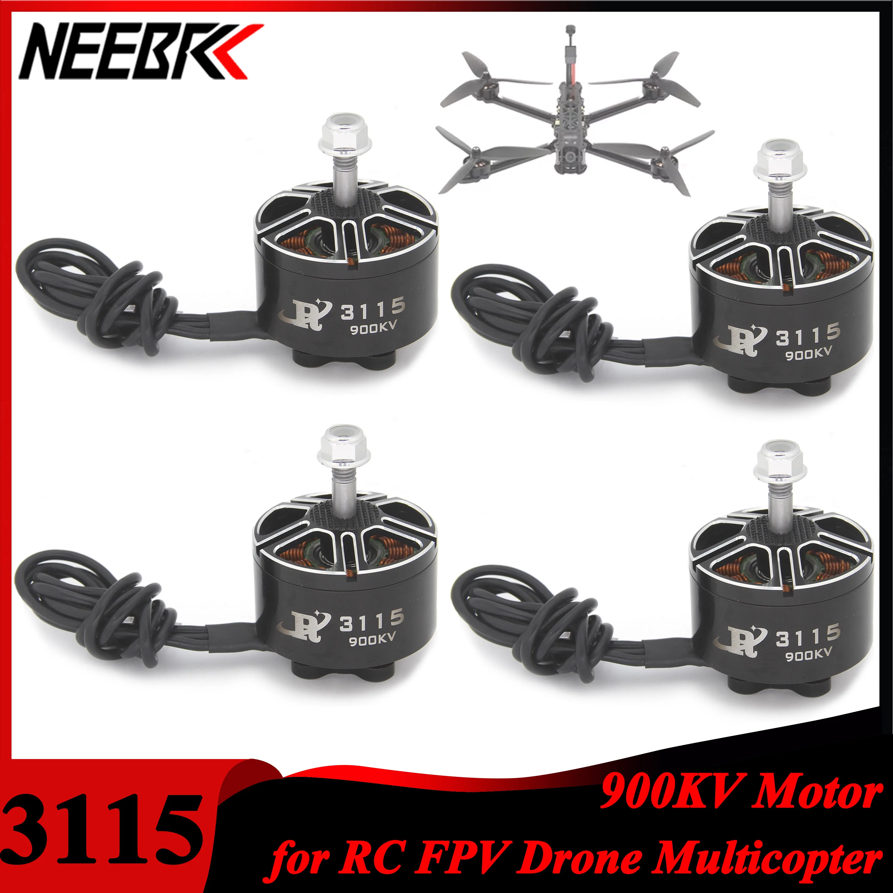 NEEBRC 3115 900KV Outrunner Brushless Motor 3-6S for FPV Racing Drone RC Plane Quadcopter Long Range X-Class Cinelifter Protek60