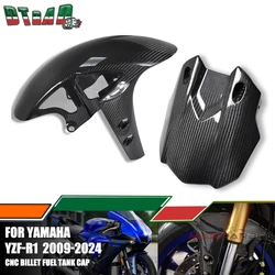 For YAMAHA R1 2009-2024 YZFR1 MT10 FZ10 2016-2023 100% Carbon Fiber Front Fender & Rear Hugger Mudguards Fairing Kits Motorcycle