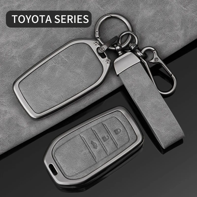 

Metal Leather Car Key Case Cover Fit For Toyota Corolla SE 2023 Camry 50 55 TLC200 Yaris Land Cruiser Prado150 RAV4 Venza SIENNA