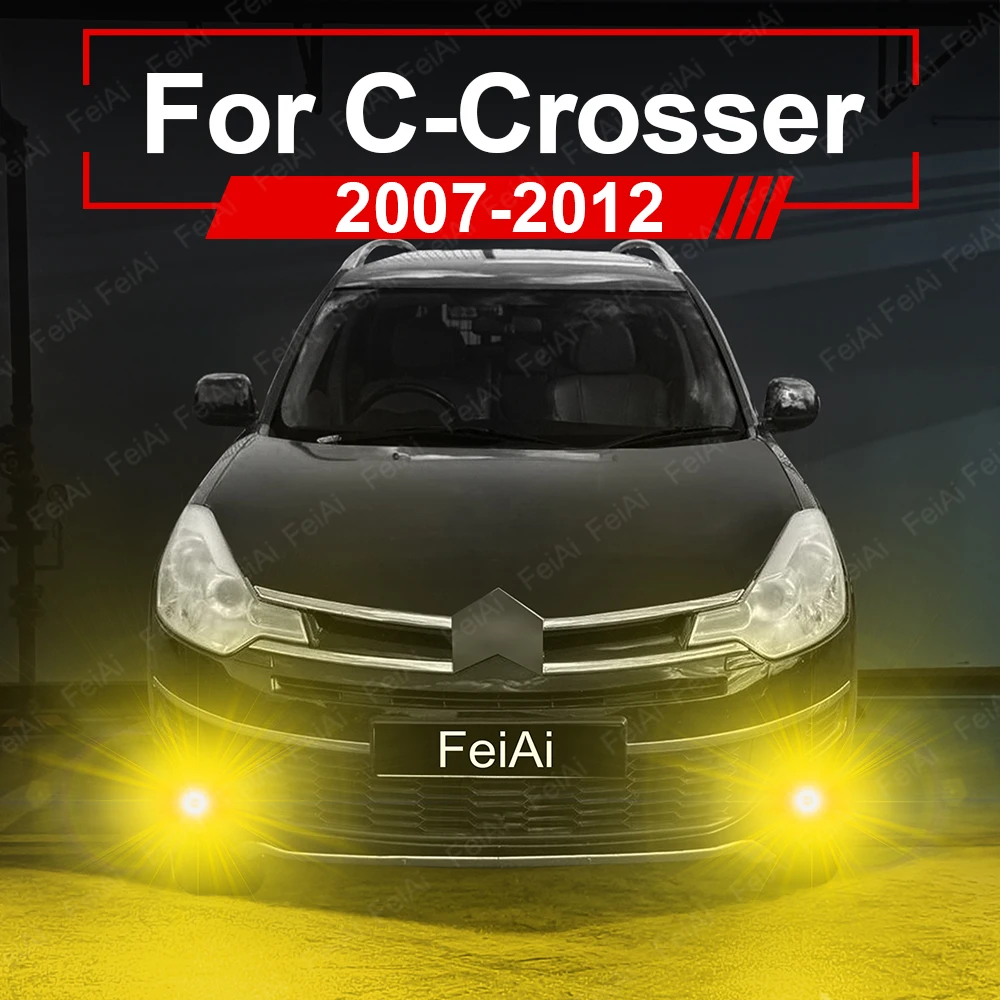 

LED Front Fog Lights Bulb For Citroen C-Crosser 2007 2008 2009 2010 2011 2012 Accessories Dual Color LED Fog Light White Yellow