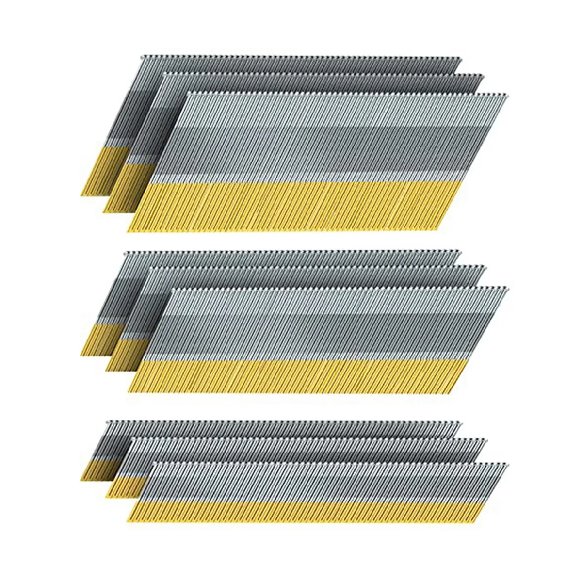 

15 Gauge DA Angled Finish Nails, 34-Degree, 900-Pack(2-1/2inch, 2inch, 1-1/4inch 300 Per Sizes),Galvanized Assorted Size