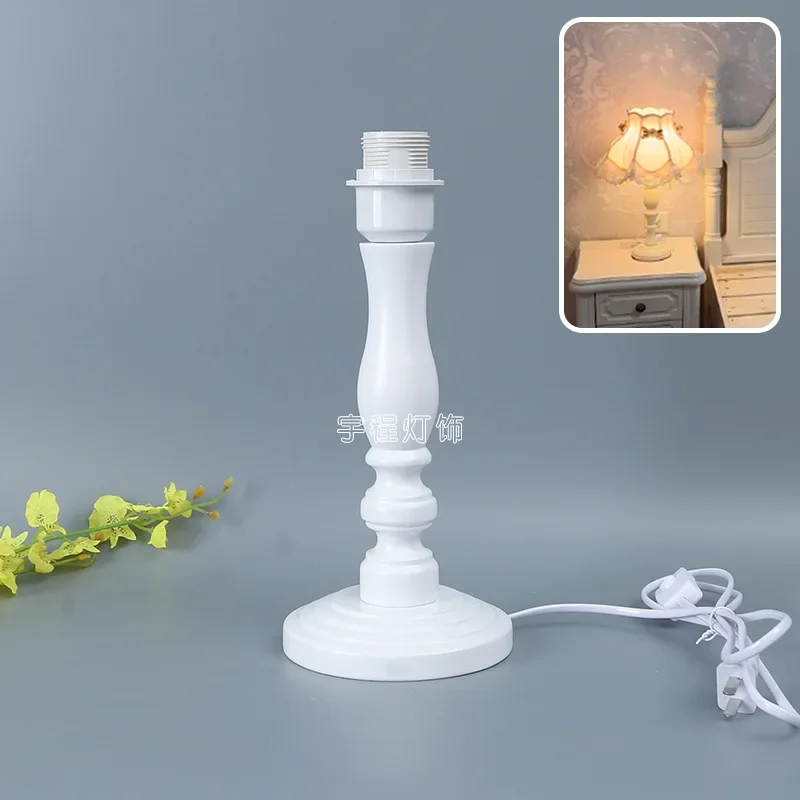 

Белый массив дерева E27 Настольная лампа Держатель лампы DIY Лампы ручной работы Освещение Прикроватная комната Освещение Ретро Романтический стиль принцессы